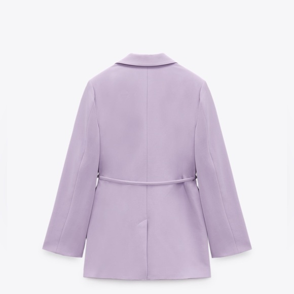 ZARA STRAIGHT CUT BELTED BLAZER - Picture 10 of 11